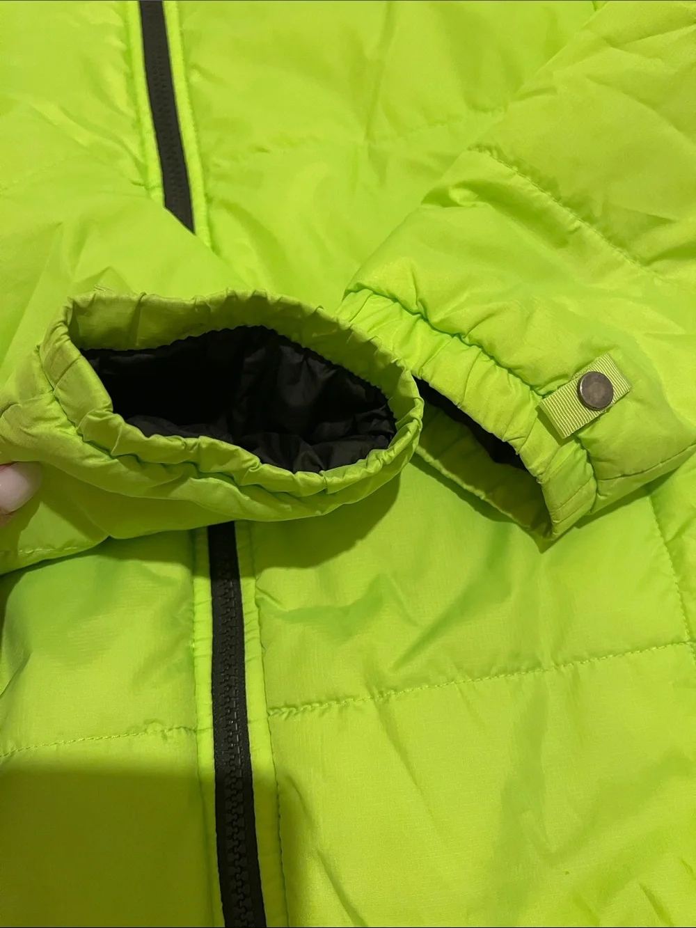 The North Face Lime Green Quilted Puffer Jacket